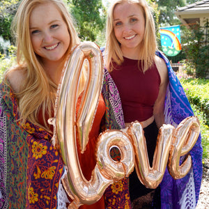 "love" Balloon - Rose Gold Foil Balloon Letters, 40" long - Sparkle Rock Pop