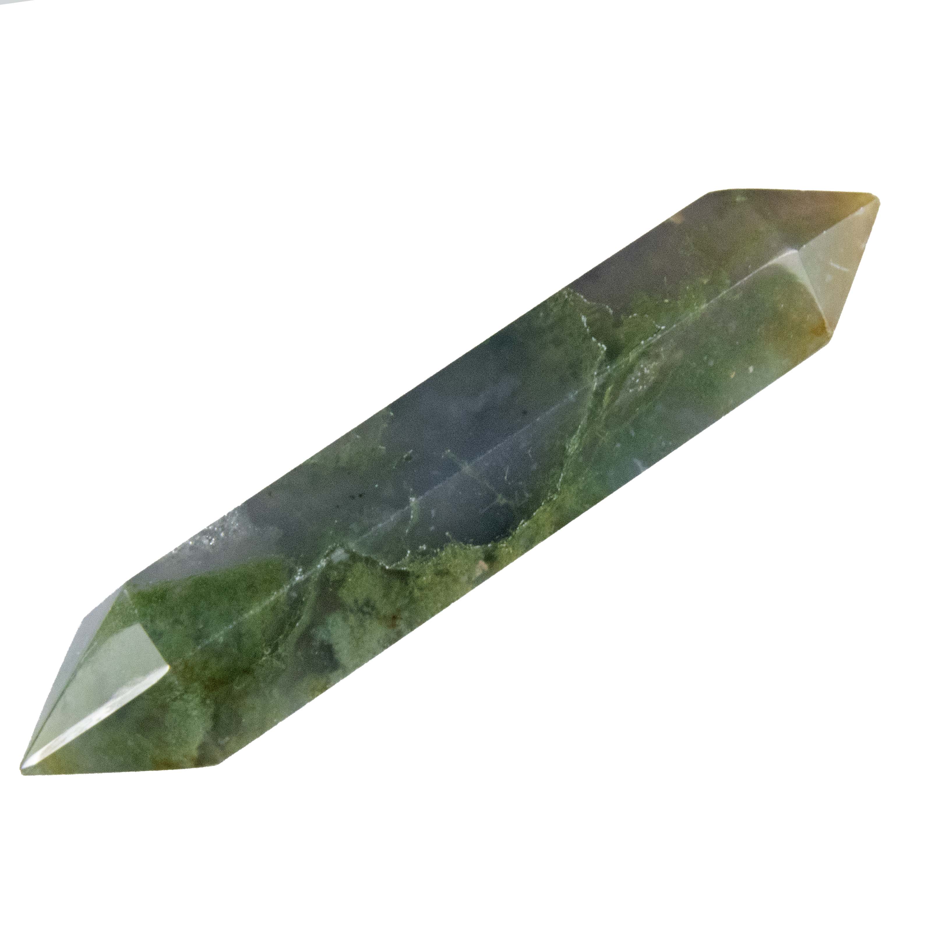 Moss Agate Double Point - Sparkle Rock Pop