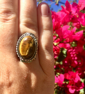 Tiger Eye Crystal Ring - Sparkle Rock Pop