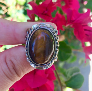 Tiger Eye Crystal Ring - Sparkle Rock Pop