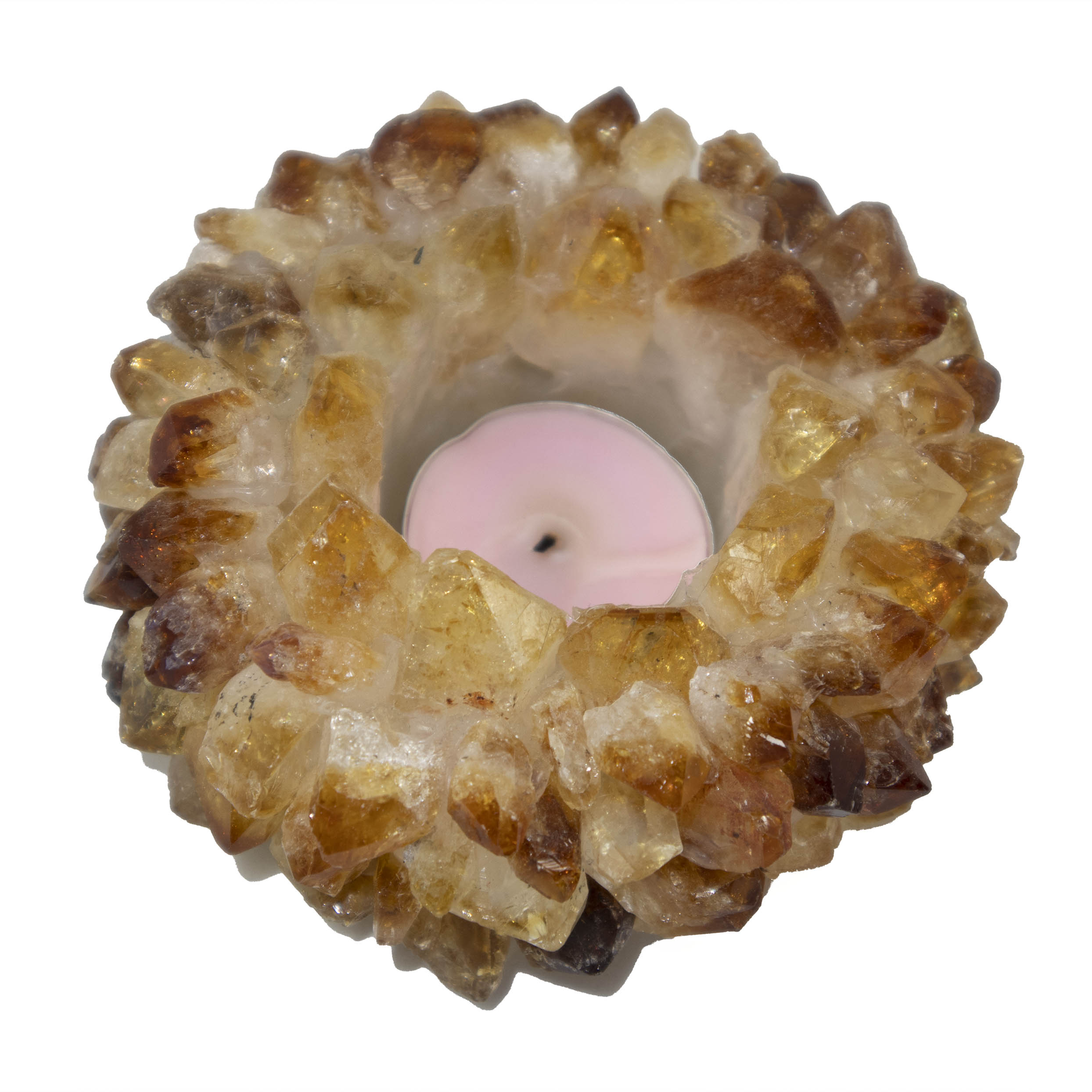 Citrine Lotus Crystal Candle Holder - Sparkle Rock Pop