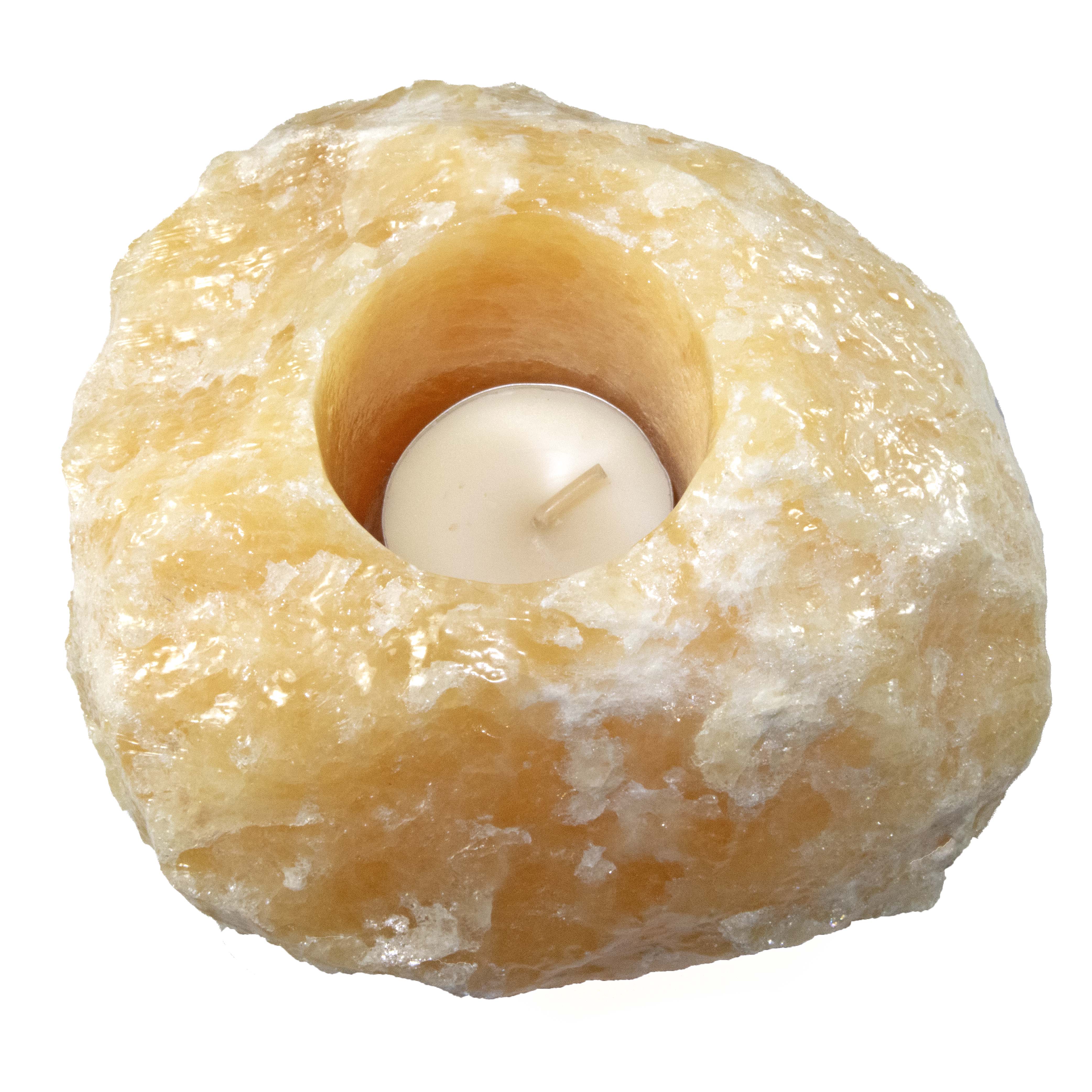 Orange Calcite Candleholder - Sparkle Rock Pop