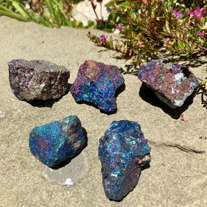 Peacock Ore Raw Tumble Stone - Sparkle Rock Pop