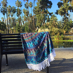 Mandala Tapestry - Blue Circle - Sparkle Rock Pop