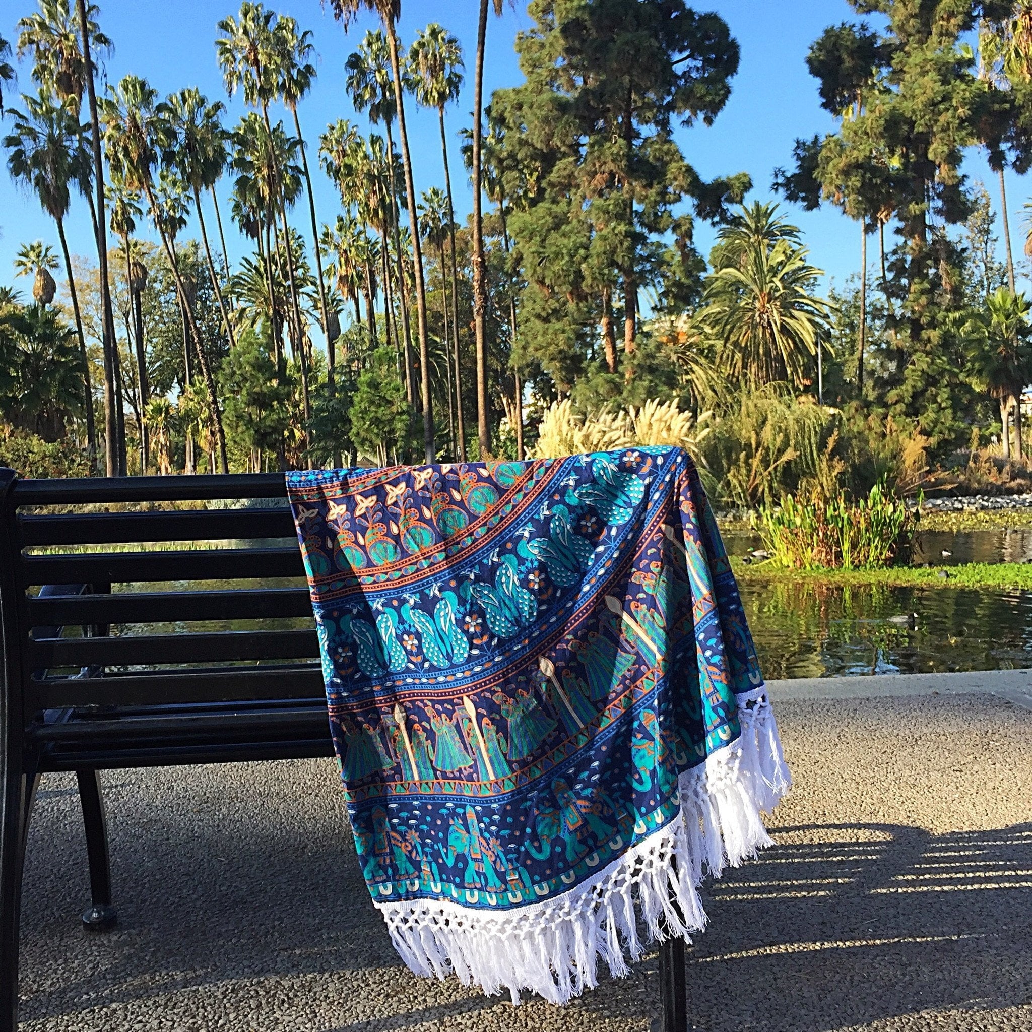 Mandala Tapestry - Blue Circle - Sparkle Rock Pop