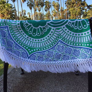 Mandala Tapestry - Teal Flower - Sparkle Rock Pop
