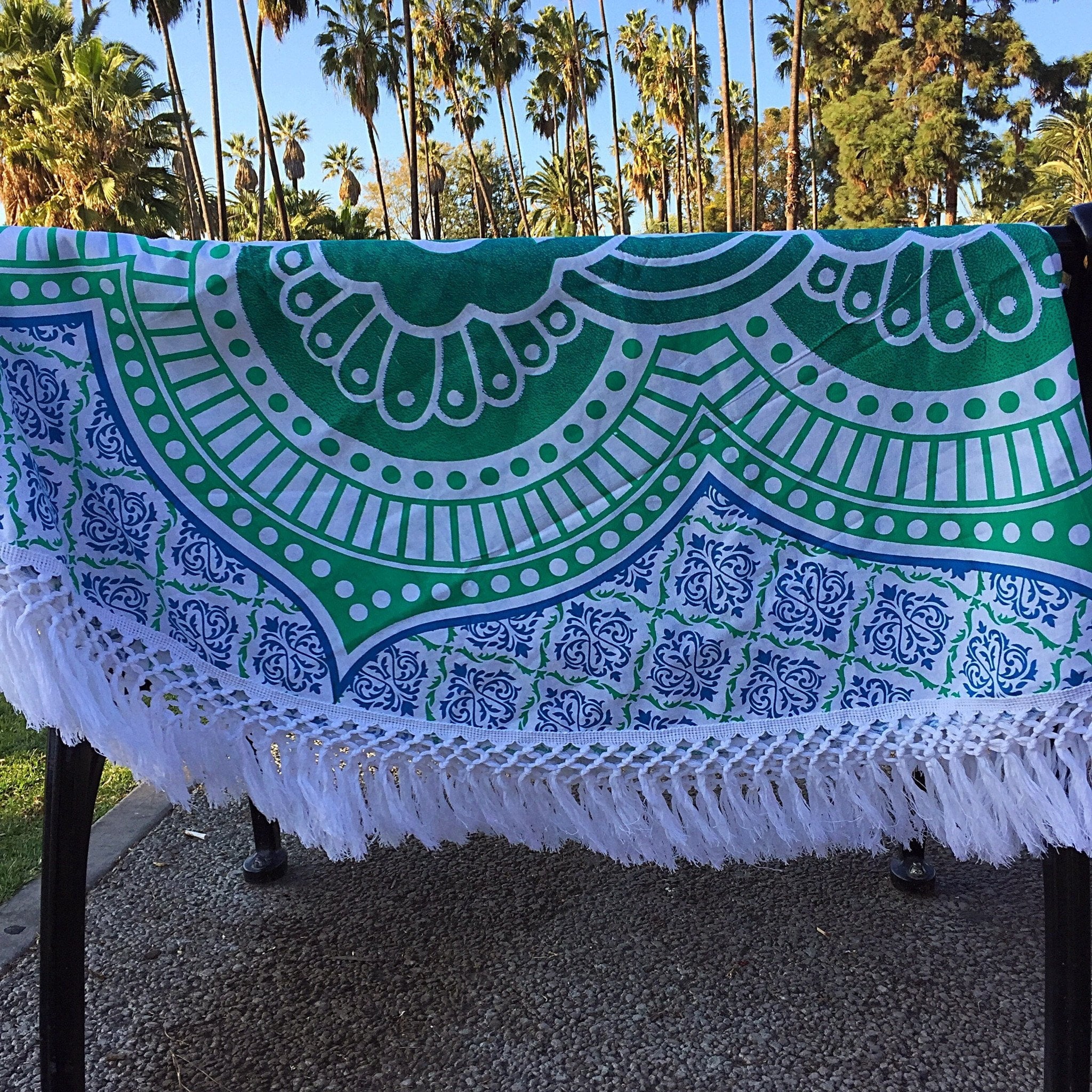 Mandala Tapestry - Teal Flower - Sparkle Rock Pop