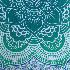 Mandala Tapestry - Teal Flower - Sparkle Rock Pop