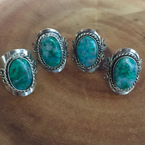 Chrysocolla Crystal Ring - Sparkle Rock Pop