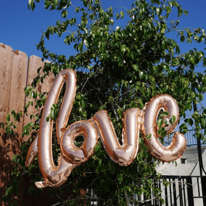 "love" Balloon - Rose Gold Foil Balloon Letters, 40" long - Sparkle Rock Pop