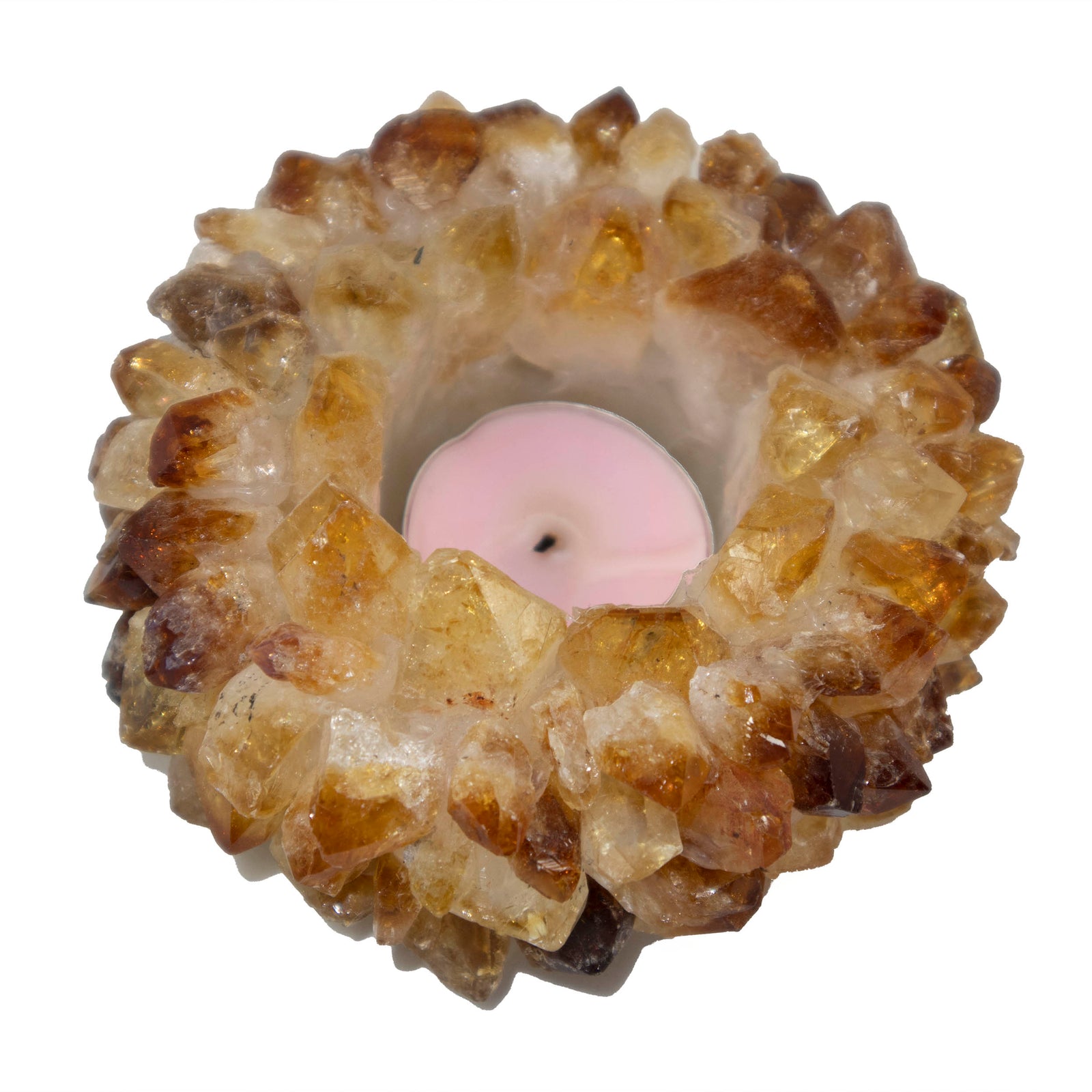 Citrine Lotus Crystal Candle Holder - Sparkle Rock Pop
