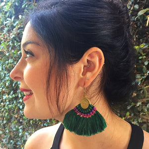 Hula Earrings - Emerald Green - Sparkle Rock Pop