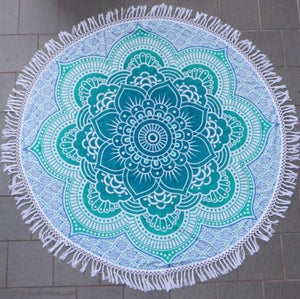 Mandala Tapestry - Teal Flower - Sparkle Rock Pop
