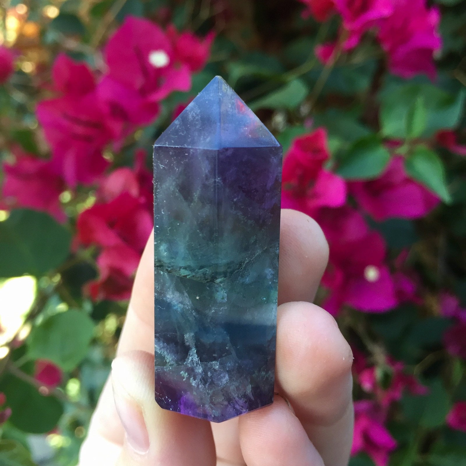 Rainbow Fluorite Point | 2" Tall - Sparkle Rock Pop