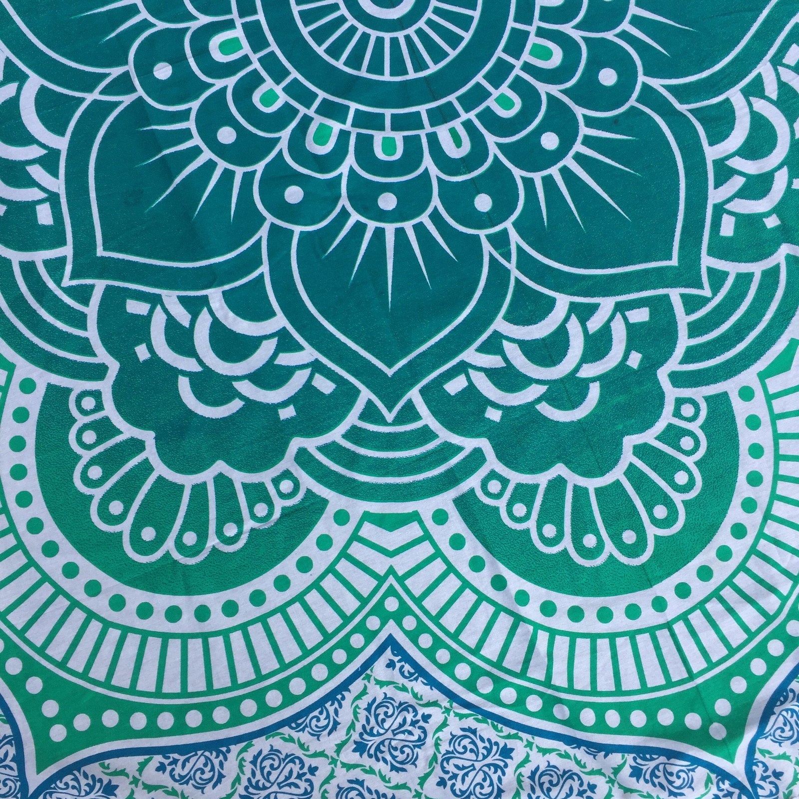 Mandala Tapestry - Teal Flower - Sparkle Rock Pop