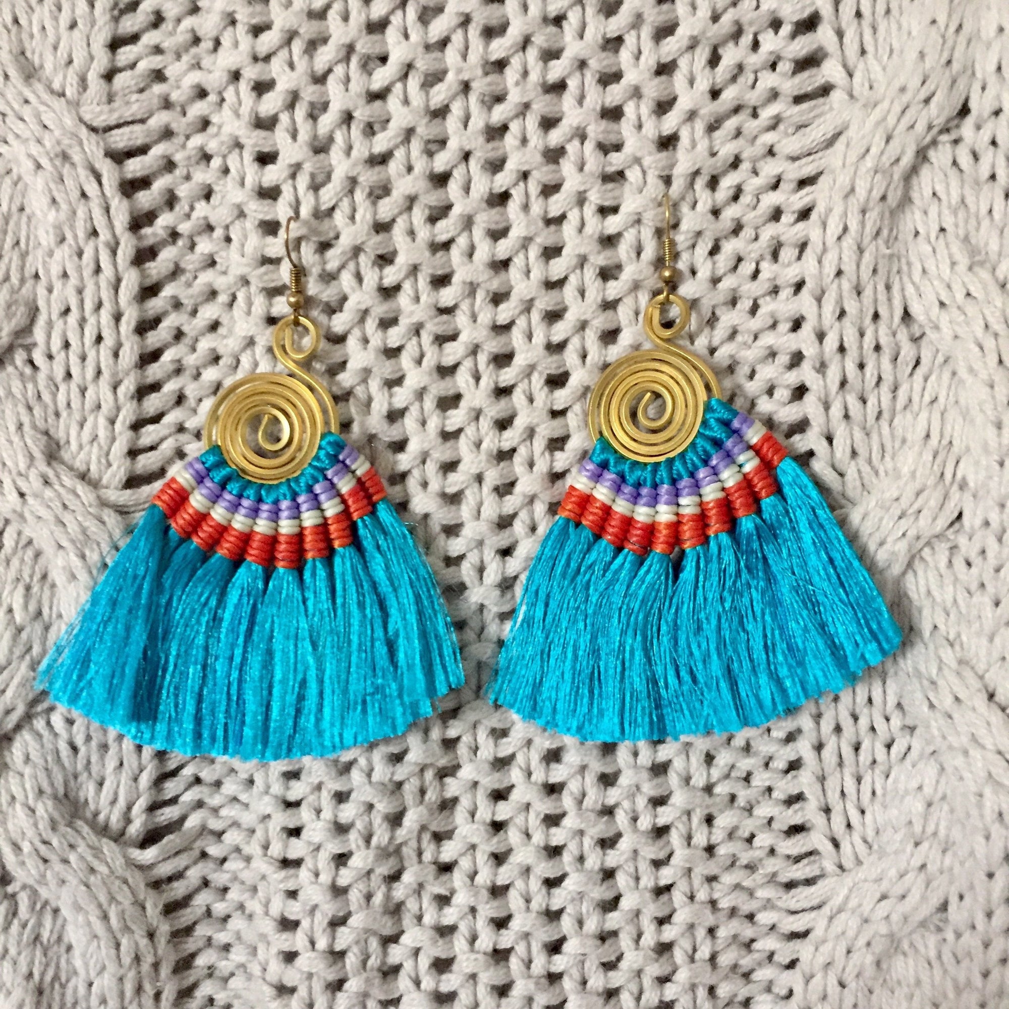Hula Earrings - Turquoise - Sparkle Rock Pop
