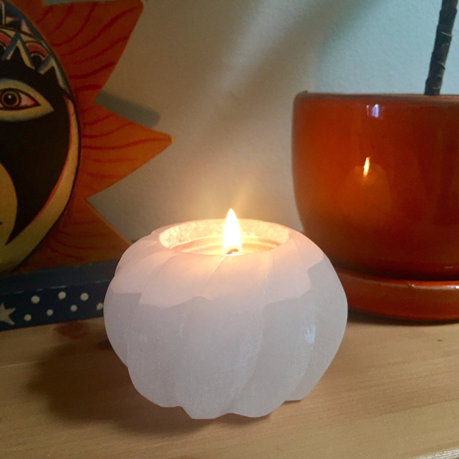 Selenite Swirl Candle Holder - Sparkle Rock Pop