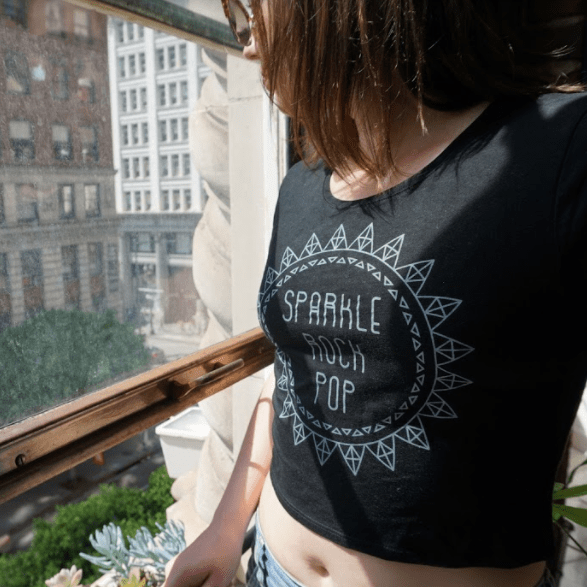 Sparkle Rock Pop Crop Tee - Sparkle Rock Pop